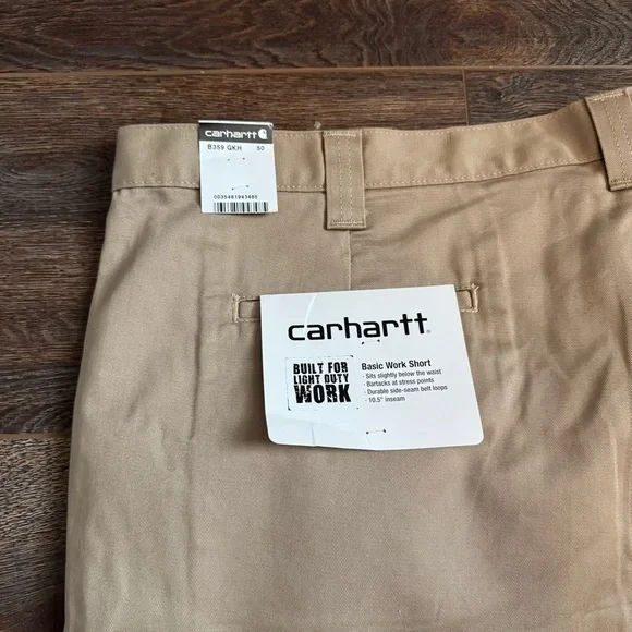 New With Tags Carhartt Basic Work Shorts 10.5 Inch Inseam Chino Shorts Size 50 - Picture 3 of 4